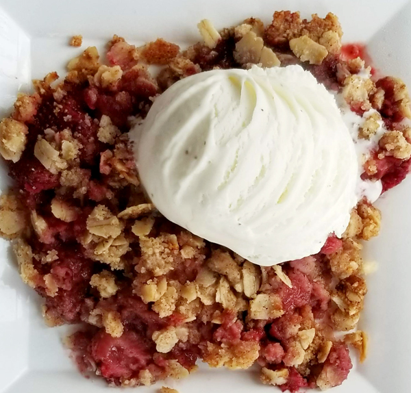 strawberry crumble with an orange twist