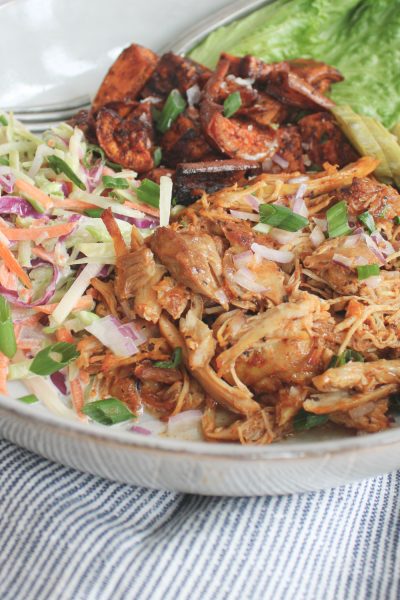 bbq pulled chicken with slaw
