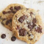 close-up of low carb chocolate chip cookies